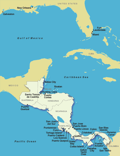 Panama Canal Cruises: Map